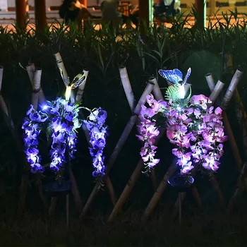 Lumina solara LED-uri de simulare de fasole flori gazon lampă în aer liber rezistent la apa curte cu grădină, parcare calea gazon decorativ 1/2 buc