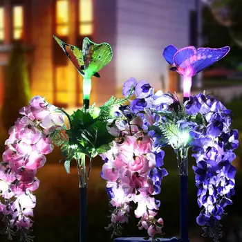 Lumina solara LED-uri de simulare de fasole flori gazon lampă în aer liber rezistent la apa curte cu grădină, parcare calea gazon decorativ 1/2 buc