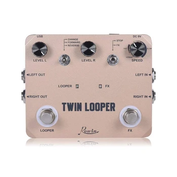 Twin Looper Statie de Chitara Electrica Efect Pedala de Loop Station pentru Chitaristi de Aur
