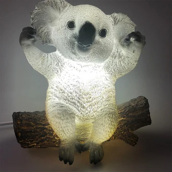 Rășină moderne Koala Lampă de Masă Acasă Derco CONDUS de Masă Lămpi de Noptieră Dormitor LED Lumini de Noapte Cu eu/AU/US/UK Plug
