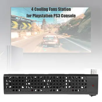 VODOOL Dual USB Hub 4 Ventilatoare de Răcire pentru PS3 (40G/80G) Consolă USB Gaming Station Cooler pentru Playstation PS3 (40G/80G) Consola