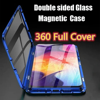 360 Acoperire Completă Vivo V19 Metal Bara Magnetică Adsorbție Caz Pentru Vivo V19 Cazuri Dublu Sticla v19 Coque Vivo V19 Fundas