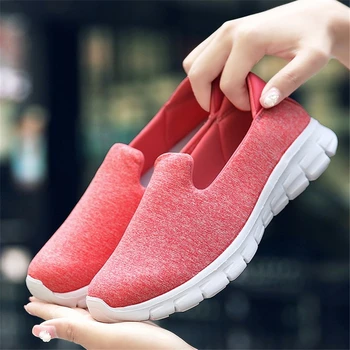 JIANBUDAN/ 2019 vară la modă pentru femei pantofi plat platforma Femei Casual ochiurilor de Plasă Respirabil Pantofi în aer liber tv cu pantofi de mers pe jos