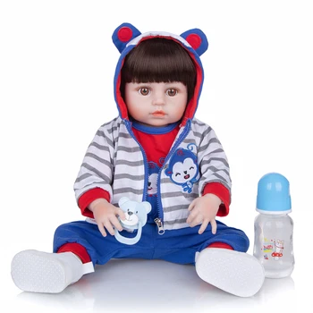 New Sosire Renăscut Baby Dolls 49 cm Full Silicon Realiste de Simulare Păpuși Muilti-culoare de Păr Băiat Renăscut Jucărie Bebe Cadou de Crăciun