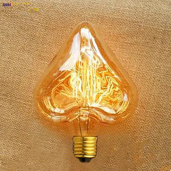 IWHD Inima Fiolă Edison lampă Bec E27 40W 220V Industriale Decor Lampara Epocă Lampa Lampada Retro Lampa Ampul ST64 T30