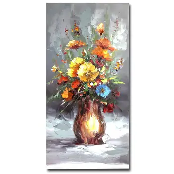 Arta modernă Flori Pictură în Ulei Pictate manual pe Panza, Arta de Perete pentru Camera de zi Decor Floral Imagini pentru Perete de Artă de Origine