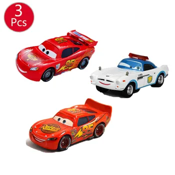 3Pcs/Set disney Pixar Auto 2 3 Lightning McQueen Jackson Furtuna Sally Guido Mater 1:55 turnat sub presiune din Aliaj de Metal Model Auto Copii Cadouri