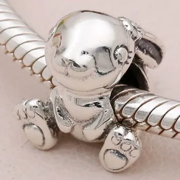 Original Vintage Drăguț Nini Iepure Margele se Potrivesc Argint 925 Animal Șirag de mărgele Brățară Brățară DIY Bijuterii