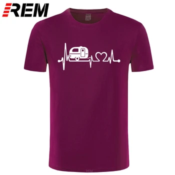 REM Vara Noi de Bumbac Man T-shirt-uri Topuri Tricouri Maneca Scurta Camper Călătorie Hiker Camper Inimii Tricou