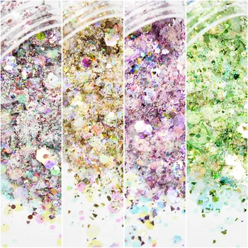 48 culori 50g Culoare Nebunia Efect de Sclipici de Unghii cu Sclipici Glitter Nail Art Glitter Acrilice, Sclipici Paiete pentru Unghii Acrilice Kit
