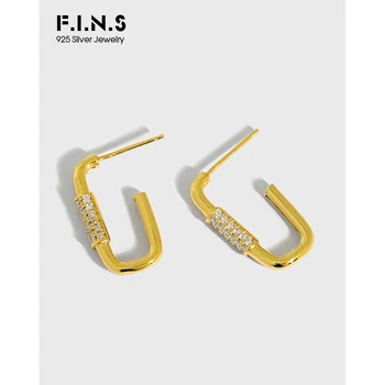 F. I. N. S INS Stil 2020 NOU în formă de U, Micro-Zircon Incrustate S925 Argint Cercei Cerc Preveni Alergie Moda Bijuterii Fine