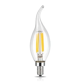 10 buc Bec LED Filament E14 4W/6W AC220V Coajă de Sticlă de 360 de Grade C35 Edison Retro Lumânare Lumina Calda/Rece Alb Transport Gratuit