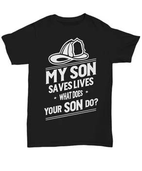 2019 Vânzare Fierbinte Bumbac Fiul Meu Salvează Vieți - Funny Pompier Mama T-shirt - Unisex Tee Stil de Vara Tricou