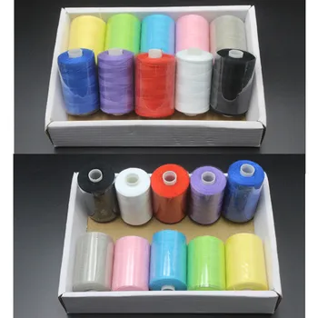 Ața de cusut Seturi de 10-ColorSpools Fir Mixte Bumbac，1000 de Metri Truse de Cusut Fir pentru Masina de Cusut，DIY 402 fir de culoare