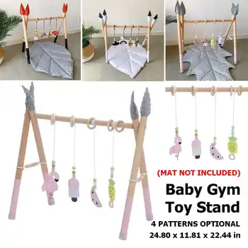 Nordic din Lemn Baby Gym Pepinieră Senzoriale Jucării Sta Fixata Gimnastică Cadru Centru de Activitate Agățat Bara cu 4 Pandantiv Ornament