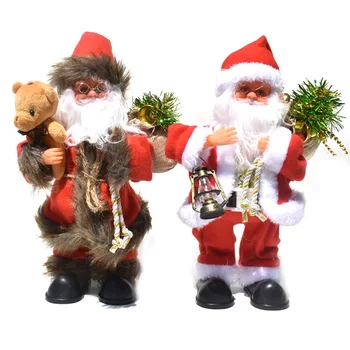 30cm Muzica de Pluș Moș Crăciun Păpușă de Crăciun Ornamente de Anul Nou Decor de Crăciun Cadouri pentru Copii ff09