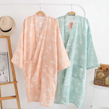 Halate de baie din bumbac de Vara din Bumbac Halate pentru Femei din Bumbac Kimono Haine Florale Spa Halat Femei Pijamale Kimono Japonez Yukata
