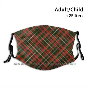 Scotiana Tartan Non-Unică Folosință Gura Masca De Fata Pm2.5 Filtre Pentru Copil Adult Whisky Scoțian Scoția Highland Kilt Tartan Clan