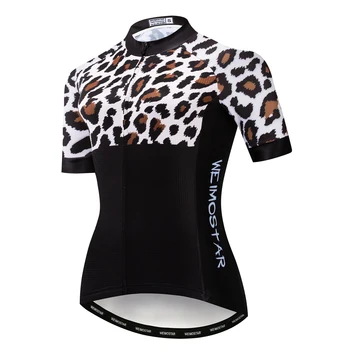 2021 Weimostar Femei Ciclism Jersey Cu Mânecă Scurtă Tricou Mujer De Munte Biciclete De Top De Îmbrăcăminte Echipa De Biciclete Maillot Ciclismo Leopard