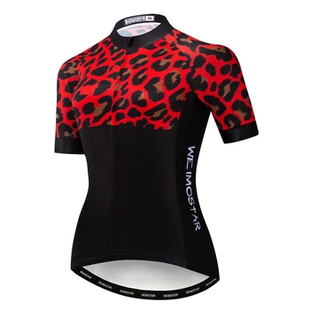 2021 Weimostar Femei Ciclism Jersey Cu Mânecă Scurtă Tricou Mujer De Munte Biciclete De Top De Îmbrăcăminte Echipa De Biciclete Maillot Ciclismo Leopard