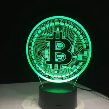 Control de la distanță 3D Led Bitcoin Semn de Modelare Noaptea Lumini Colorate Usb Moneda Simbol Lampă de Birou Dormitor Dormi Iluminat Decor Cadouri