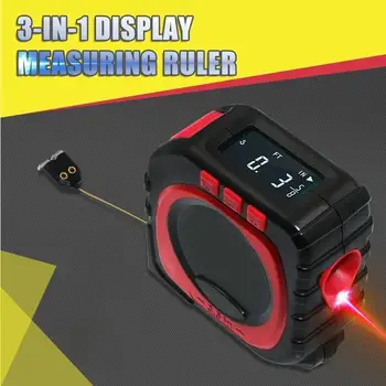 3-în-1 de Afișare Riglă de Măsurare cu Laser ruletă Ruleta Metru Distanță Telemetru Electronic Conducător Ecran LCD de Măsurare