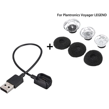 Set(Pavilioane+Cablu+Spuma) Cască Bluetooth Căști S/M/L Pavilioane 3 Sfaturi Spuma Incarcator USB Pachet Pentru Plantronics Voyager