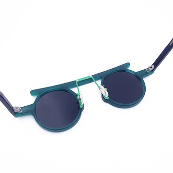 Belight Optic Lux Design Unic, Rotund Epocă Retro Acetat de Stele Nit Trim Bărbați Femei Culoare Verde ochelari de soare HP2020258
