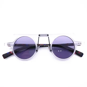 Belight Optic Lux Design Unic, Rotund Epocă Retro Acetat de Stele Nit Trim Bărbați Femei Culoare Verde ochelari de soare HP2020258
