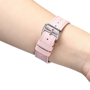 Din Piele Trupa Brățară de Link-ul pentru Apple Watch 4 Benzi de 44mm 40mm femei Curea de mână pentru iWatch serie 1/2/3 38mm 42mm roz