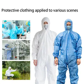 Salopetele de unică folosință Costum de Protecție și Capota Izolare Costum de Protecție Îmbrăcăminte de protecție anti-Praf Salopeta-Costum De Laborator/Farmacie