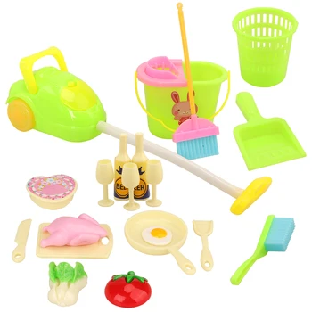Moda Handmade 22 de Articole/lot =7 X Curățare de uz Casnic Instrumente de + 15 X Kitchenwares Bucătărie casă de Păpuși, Accesorii Pentru Barbie Joc