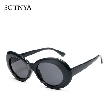 SGTNYA nou retro oval ochelari de soare moda personalitate zăbrele doamnelor ochelari stea cu aceeași ochelari de soare UV400