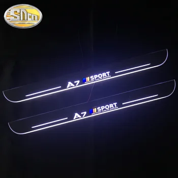 SNCN 4BUC Acrilice Mișcare a DUS Pedala de bun venit Masina Scuff Placa Pedala Pragului de Ușă Cale de Lumină Pentru Audi A7 C7 S7 RS7 Sedan 2009 - 2019
