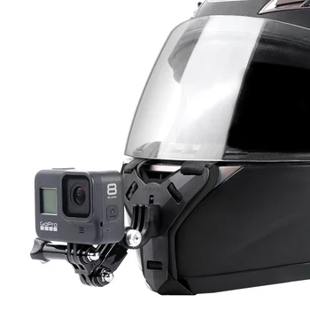 Casca motocicleta Bărbie Stand Suport de Montare pentru GoPro Hero 9 8 7 6 5 4 3 Xiaomi Yi de Acțiune aparat de Fotografiat de Sport Complet Fata Titularul Accesoriu