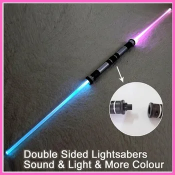 Star Wars Sabia de Inducție de Schimbare a Culorii Telescopic Sabie cu Laser Două Într-Una Luminoasă cu LED-uri Rod Flash Sabie
