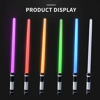 Star Wars Sabia de Inducție de Schimbare a Culorii Telescopic Sabie cu Laser Două Într-Una Luminoasă cu LED-uri Rod Flash Sabie