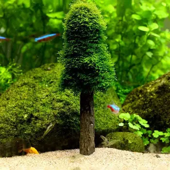Acvariu Peisaj Artificial Verde Cu Mușchi De Copac Pom De Crăciun Decoratiuni Rezervor De Pește Acvariu Accesorii