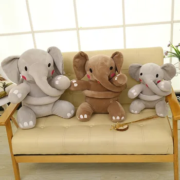Fabrica Ridicata Elefant Drăguț Păpușă Jucărie de Pluș Nas Lung Elefant Papusa pentru Copii Perna Confort Papusa elf pe raft