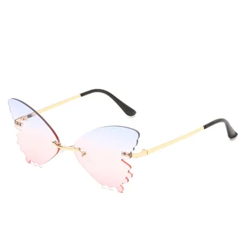 Fără ramă de ochelari de Soare Femei 2020 Fluture Moda Ochelari de Soare Femei Vintage Oculos Feminino Femei Ochelari Ochelari Kardashian