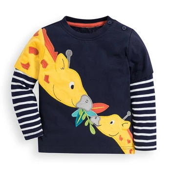 Kidsalon Copii tricouri pentru Baieti Haine Băiat Copil Topuri Toamna anului 2020 New Kids T-shirt Animal Aplicatiile Bumbac Baieti Tricouri Tricouri