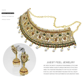 SIMT de Moda India Flori de Culoare de Aur Seturi de Bijuterii Pentru Femei Simulare de Lux Perla Cravată Colier Cercei Seturi de Bijuterii