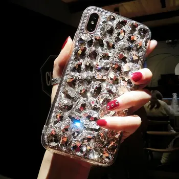 Moda de lux Cristal de Diamant Caz Acoperire Pentru Iphone 12 Mini 11 Pro XS Max XR X 8 7 6 6S Plus SE 2020 DIY Bling Stras Caz