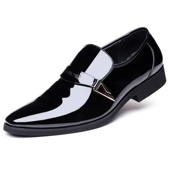Mazefeng Bărbați Rochie italiană Pantofi din Piele Alunecare pe Moda Barbati din Piele Mocasin Sclipici Formale Pantofi de sex Masculin a Subliniat Toe Shoe pentru Barbati