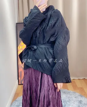 2020 iarna femei nou liber strat de bumbac Miyak ori Moda față-verso purta trei-dimensional model de mari dimensiuni slim lace coat