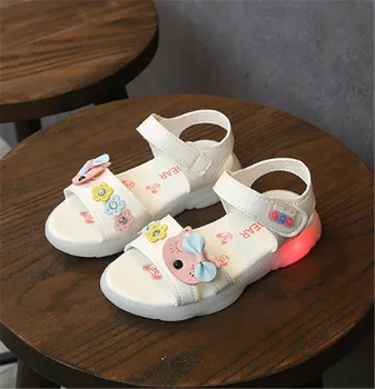 Brand Copii Fete Pantofi Sandale De Vară Cu Lumină Copii Pantofi Pentru Fete Aprinde Copilul De Pantofi Fată Prințesă Tenis Infantil