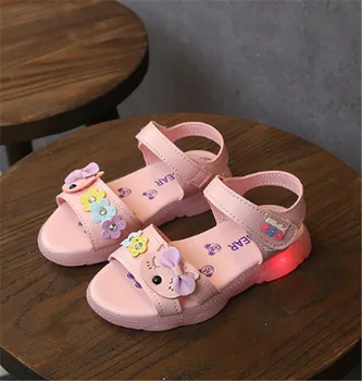 Brand Copii Fete Pantofi Sandale De Vară Cu Lumină Copii Pantofi Pentru Fete Aprinde Copilul De Pantofi Fată Prințesă Tenis Infantil