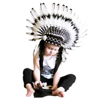 Copii Petrecere American Nativ Indian Cu Pene Frizură Pălărie Fotografie Prop Fierbinte Copil Drăguț Elemente De Recuzită De Accesorii De Înaltă Calitate