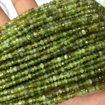 Natural Autentic Granat Verde Tsavorite Demantoid Rondelle De Mână Tăiat Fațete Liber Margele Mici De 15