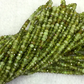 Natural Autentic Granat Verde Tsavorite Demantoid Rondelle De Mână Tăiat Fațete Liber Margele Mici De 15